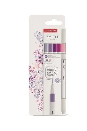 Fineliner Emott Floral, 5 různých barev, 0,4 mm, UNI 302422261 Tovární Cena
