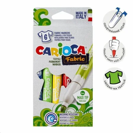 Hit Sezóny Popisovače Carioca na textil Maxi - 6 ks
