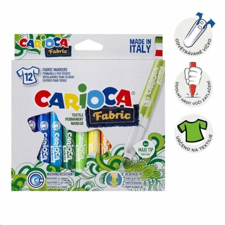 Sleva Popisovače Carioca na textil Maxi - 12 ks