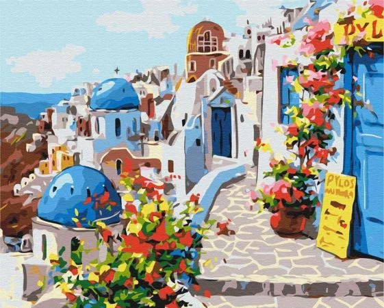 Akční Nabídka Plátno malířské - malování podle čísel Santorini